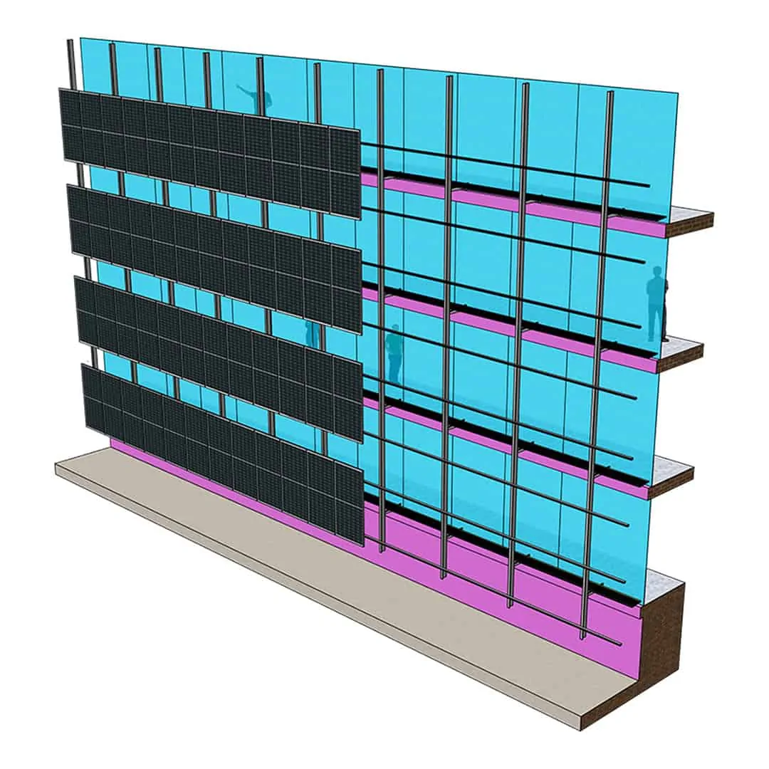 Photovoltaic facade system 1P-12 (2) Photovoltaic facade system 1P-12